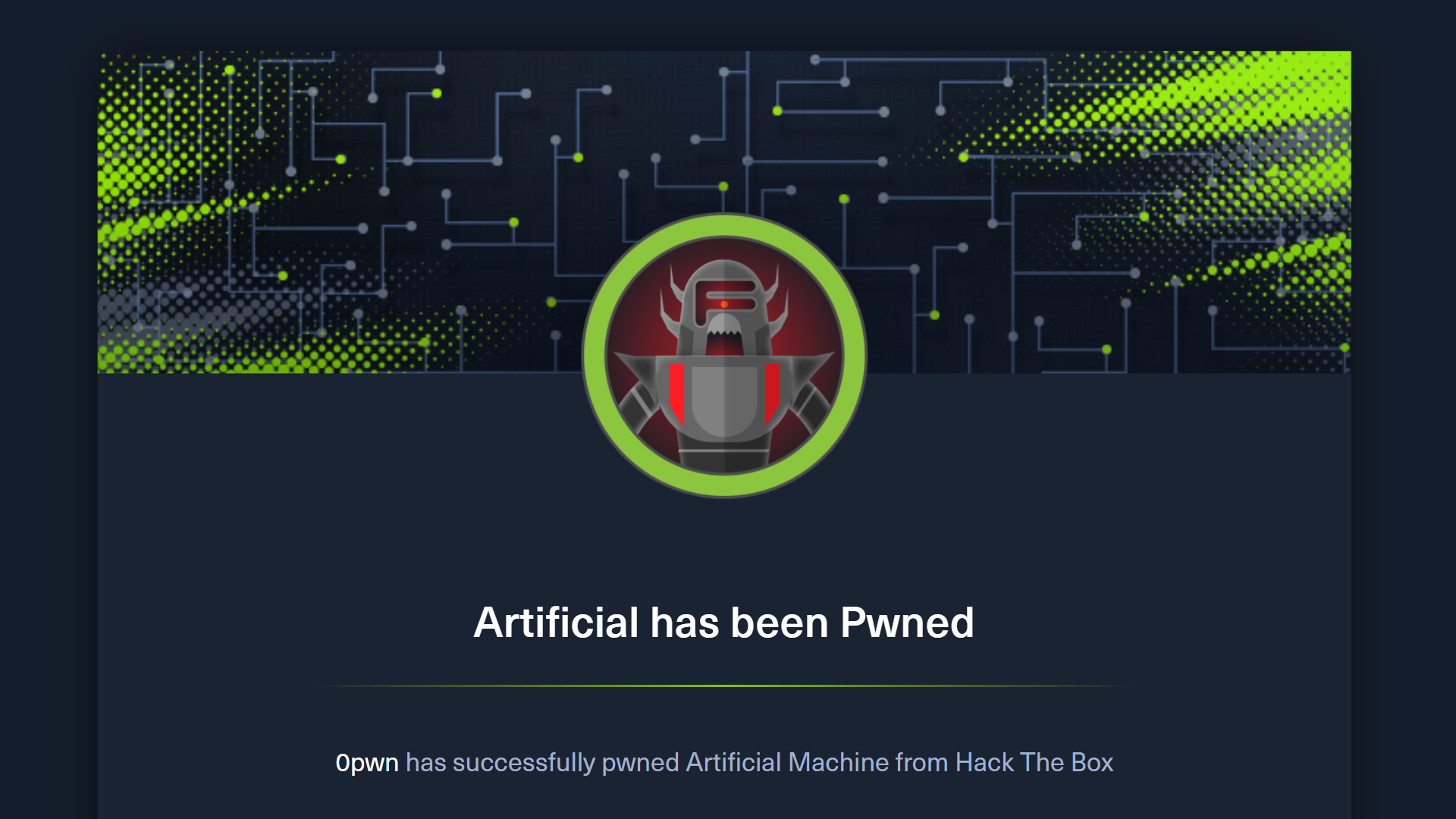 Artificial Challenge Banner